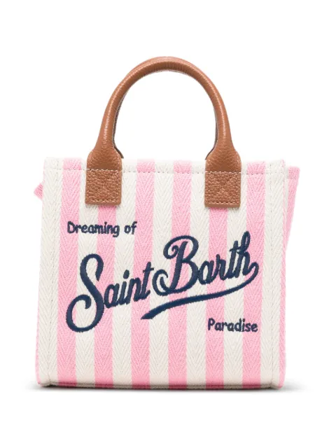 MC2 Saint Barth mini Vanity striped logo-embroidered tote bag