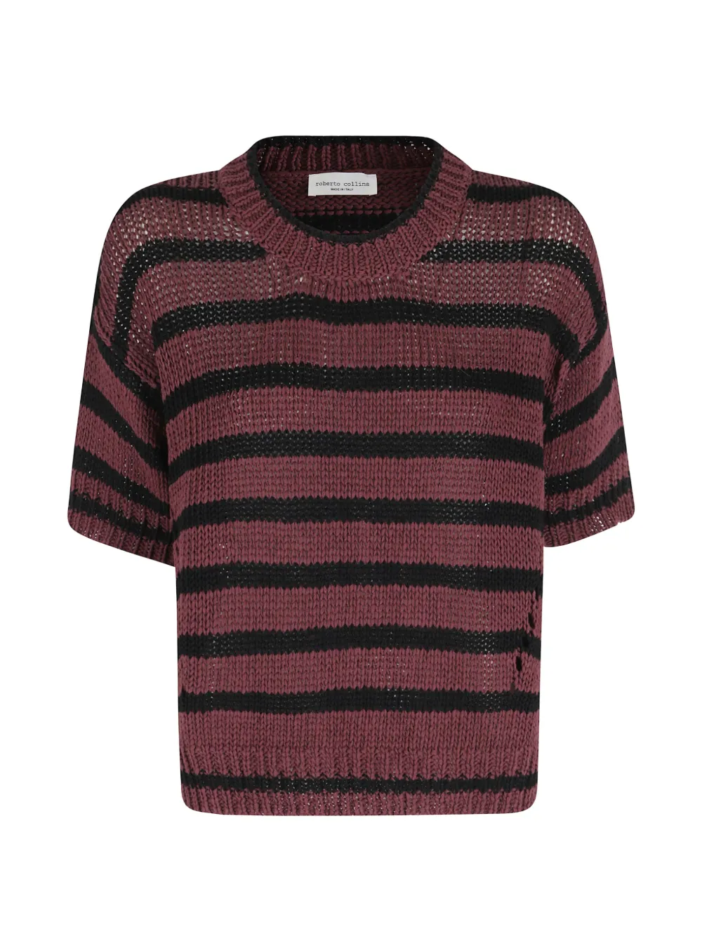 Roberto Collina striped open-knit sweater - Rosso