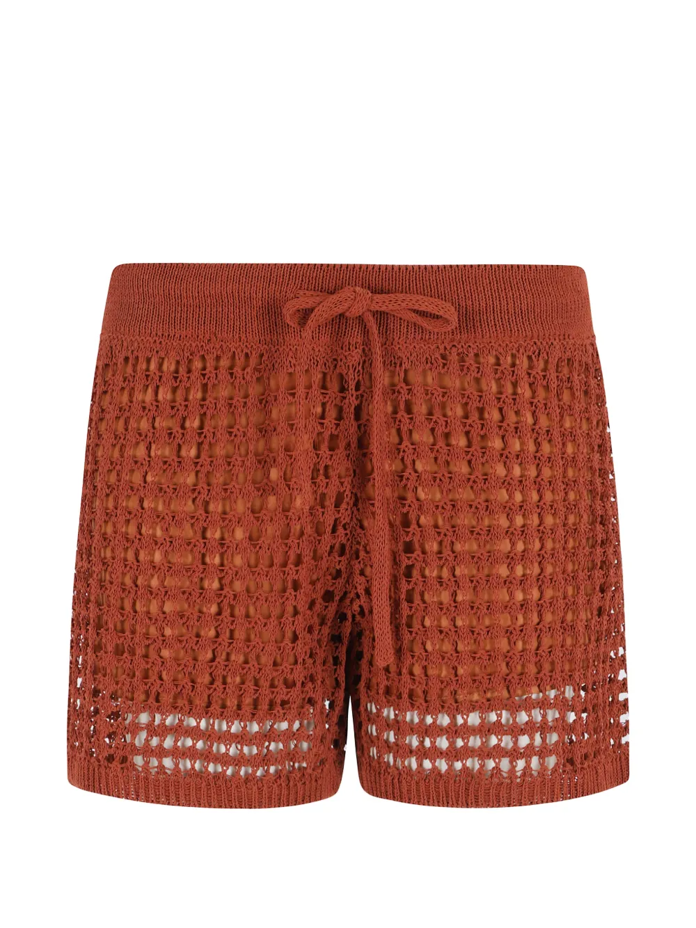 Roberto Collina open-knit drawstring shorts - Braun