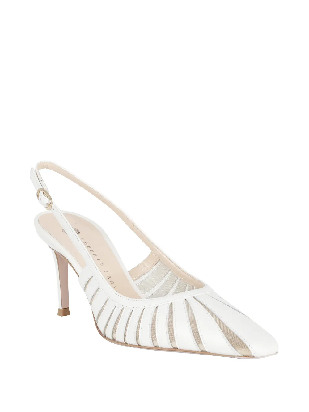 Roberto Festa Sunny cut-out slingback heeled pumps Wit