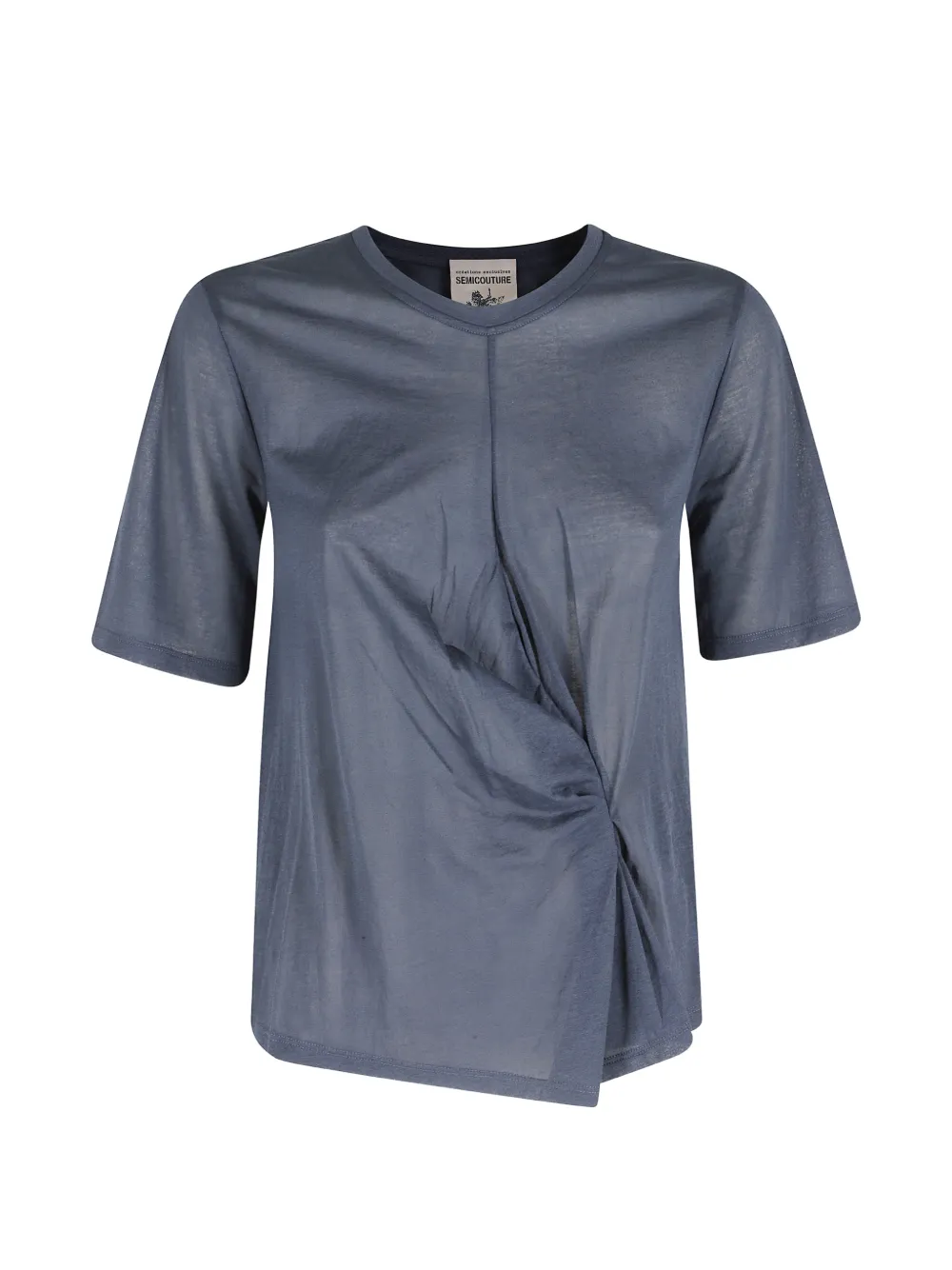 Semicouture twist-detail T-shirt - Blu