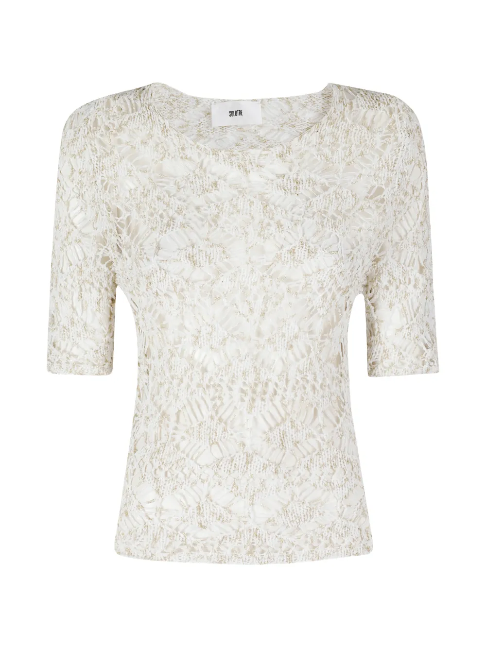 SOLOTRE Maglia Rete crochet-knit top - Toni neutri