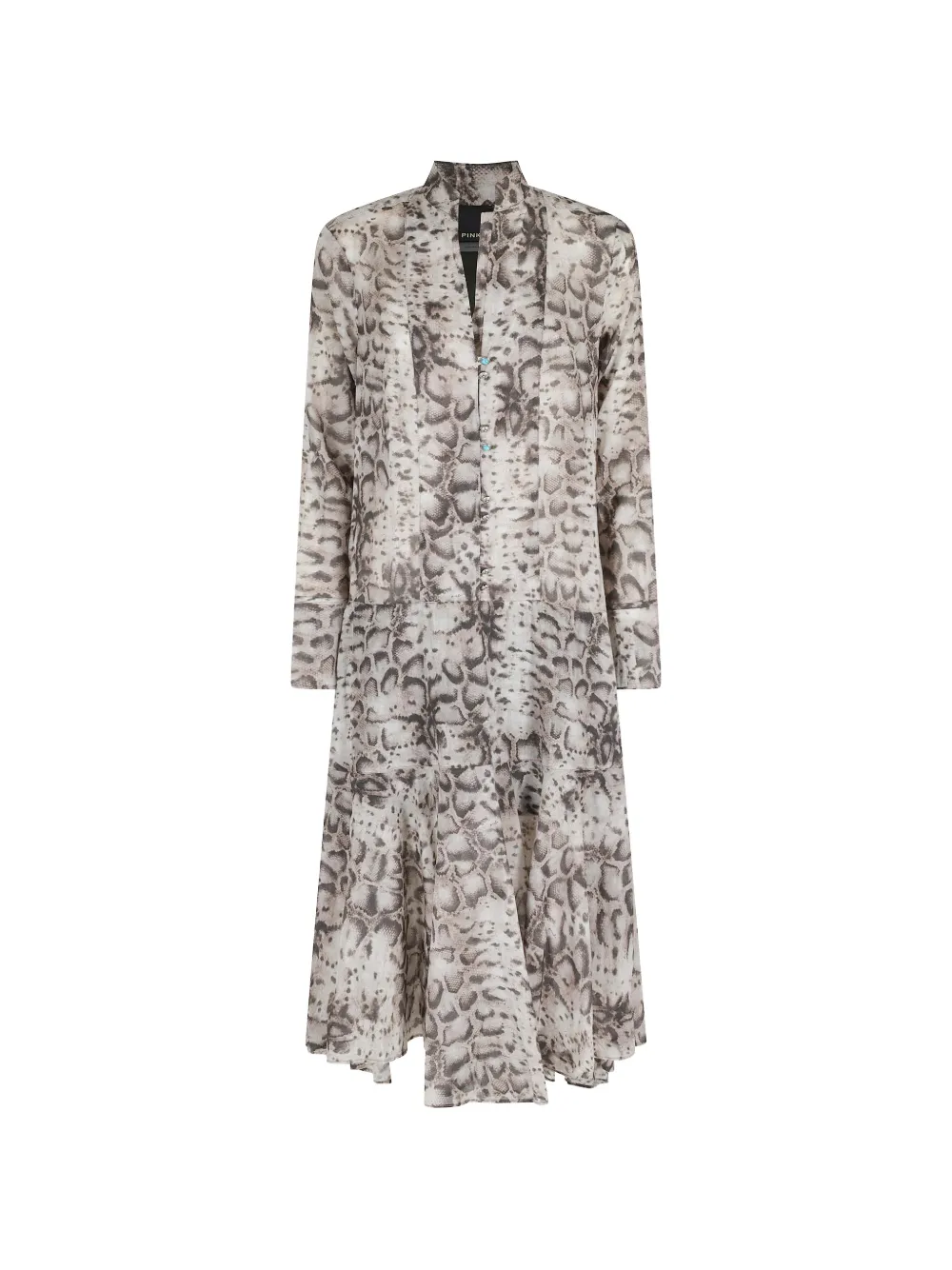 PINKO snakeskin-print tiered dress - Toni neutri