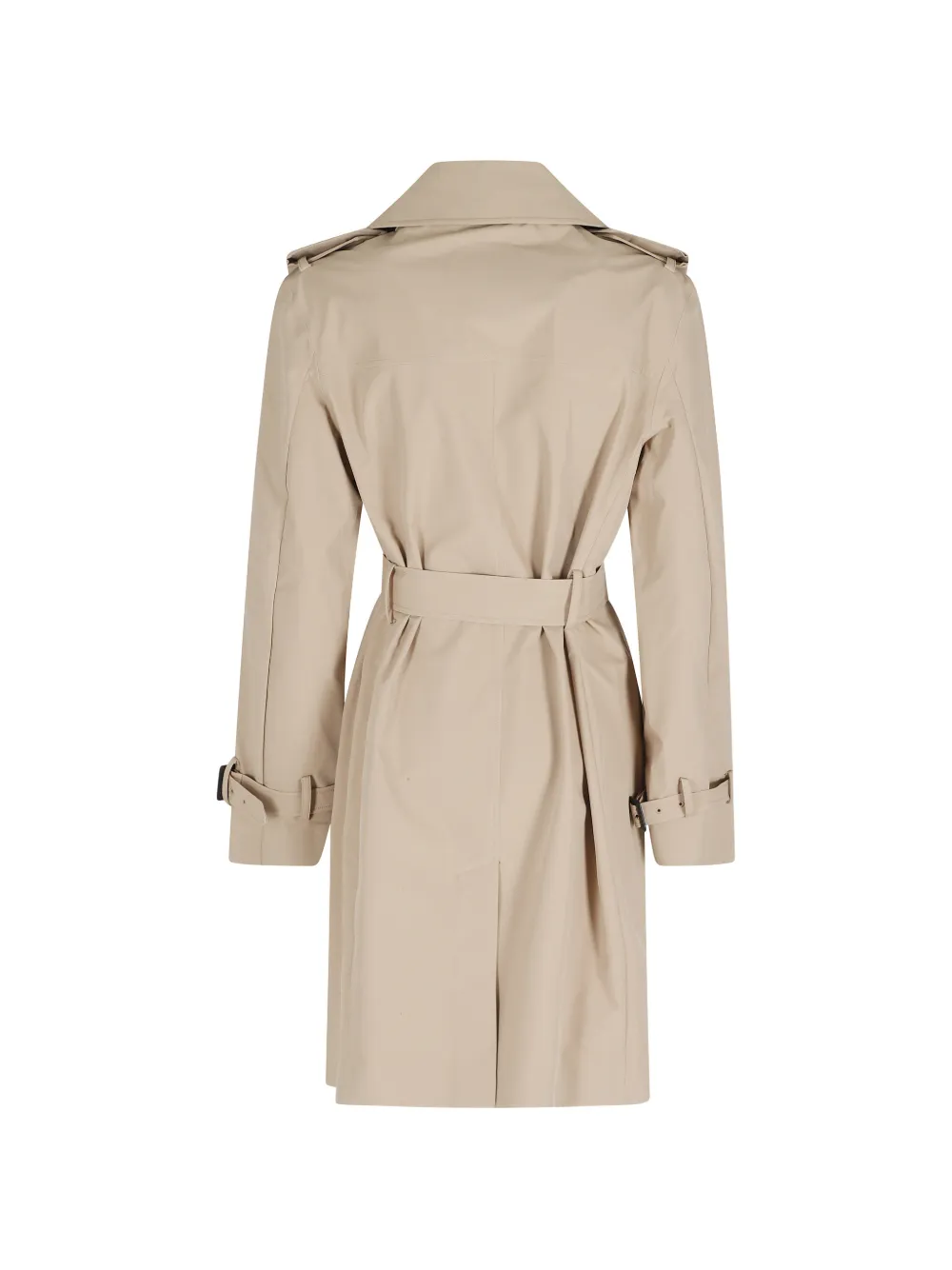 Save The Duck Trenchcoat met dubbele rij knopen en ceintuur Beige