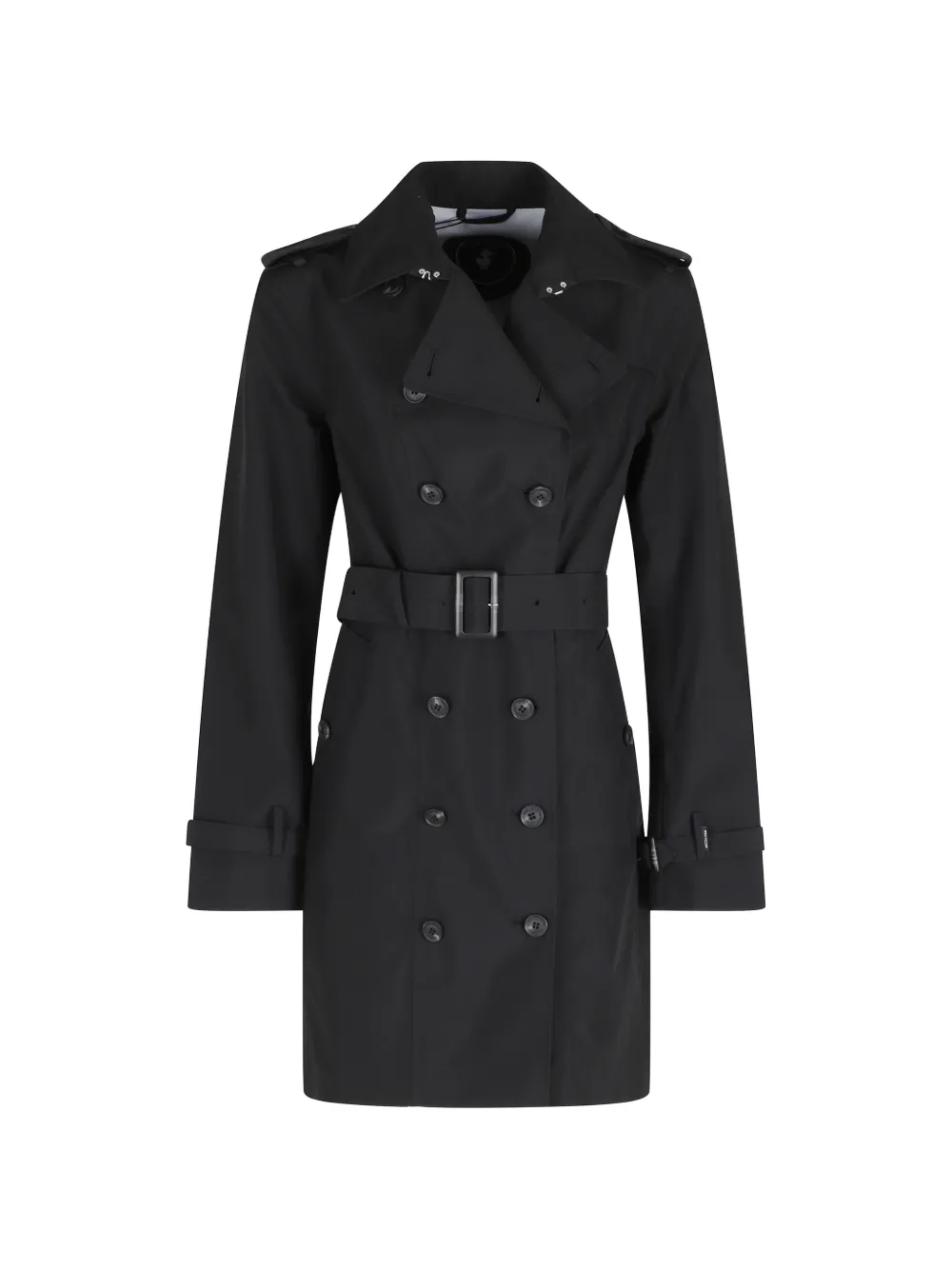 Save The Duck double-breasted belted coat - Schwarz