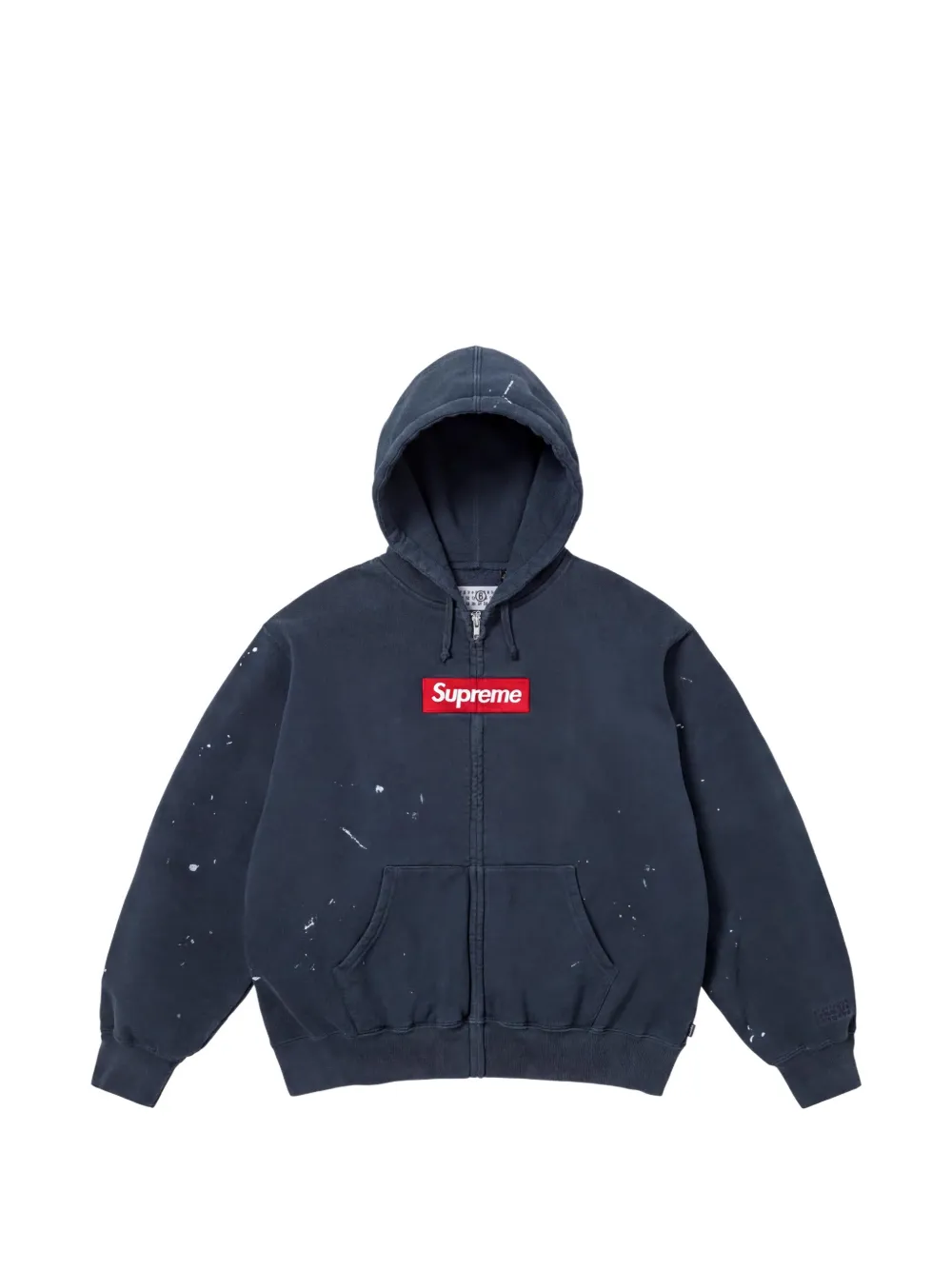 Supreme x MM& box logo paint-splatter hoodie - Blu