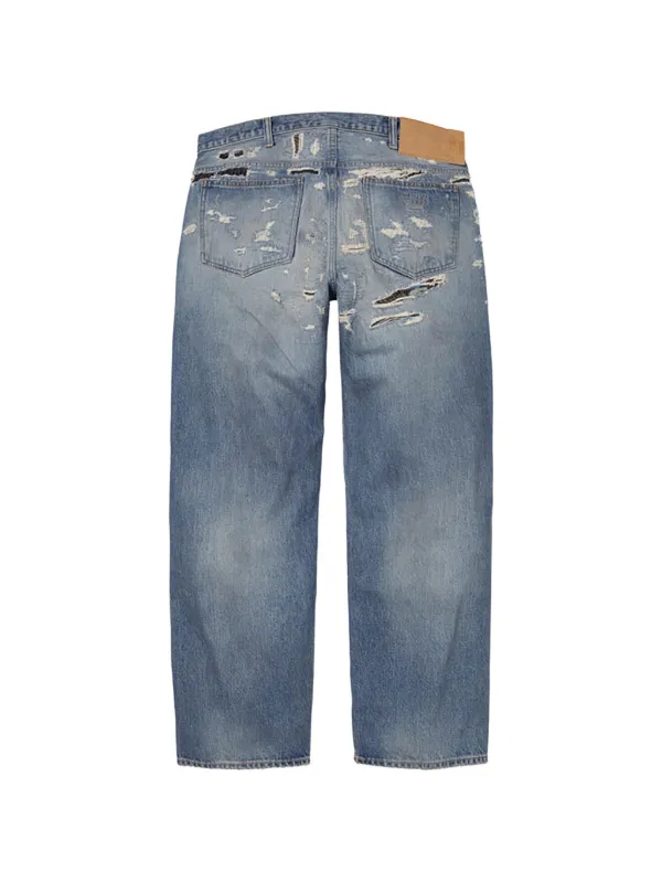 Supreme x MM6 Maison Margiela distressed-effect Trousers | Blue
