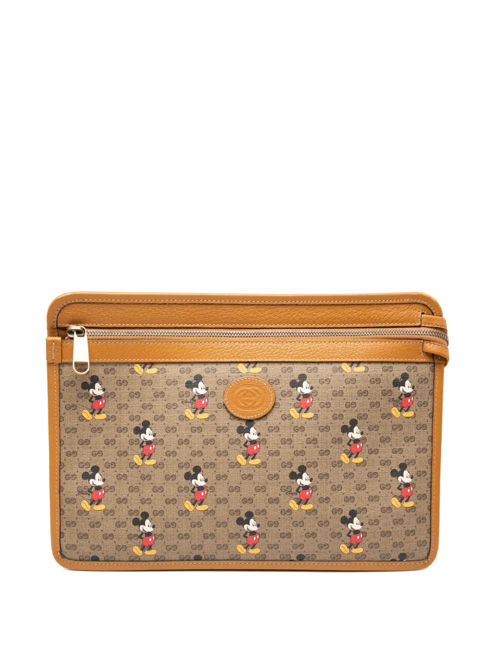 Gucci Pre-Owned 2000-2015 Disney Micro GG Supreme Mickey Mouse clutch bag - Marrone