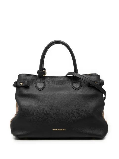 Burberry Pre-Owned Borsa a tracolla House Check Banner media in pelle 2000-2017