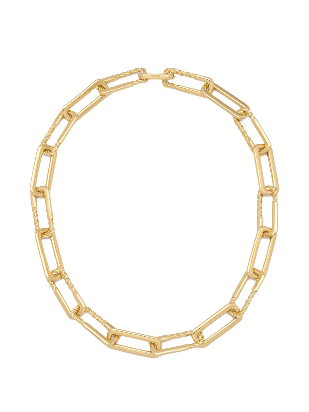 YOJ Oto Rope rectangle chain necklace - Oro
