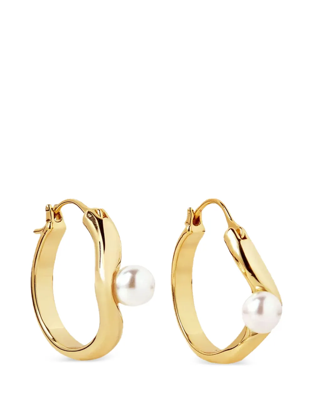 YOJ Twerti pearl hoop earrings - Oro