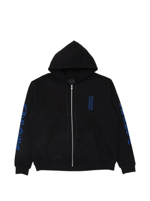 Chrome Hearts logo-print zip-up hoodie