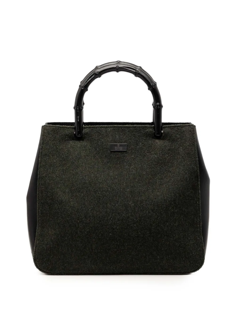 Gucci Pre-Owned 2000-2015 Wool and Calfskin Bamboo Top Handle Bag tote bag - Verde