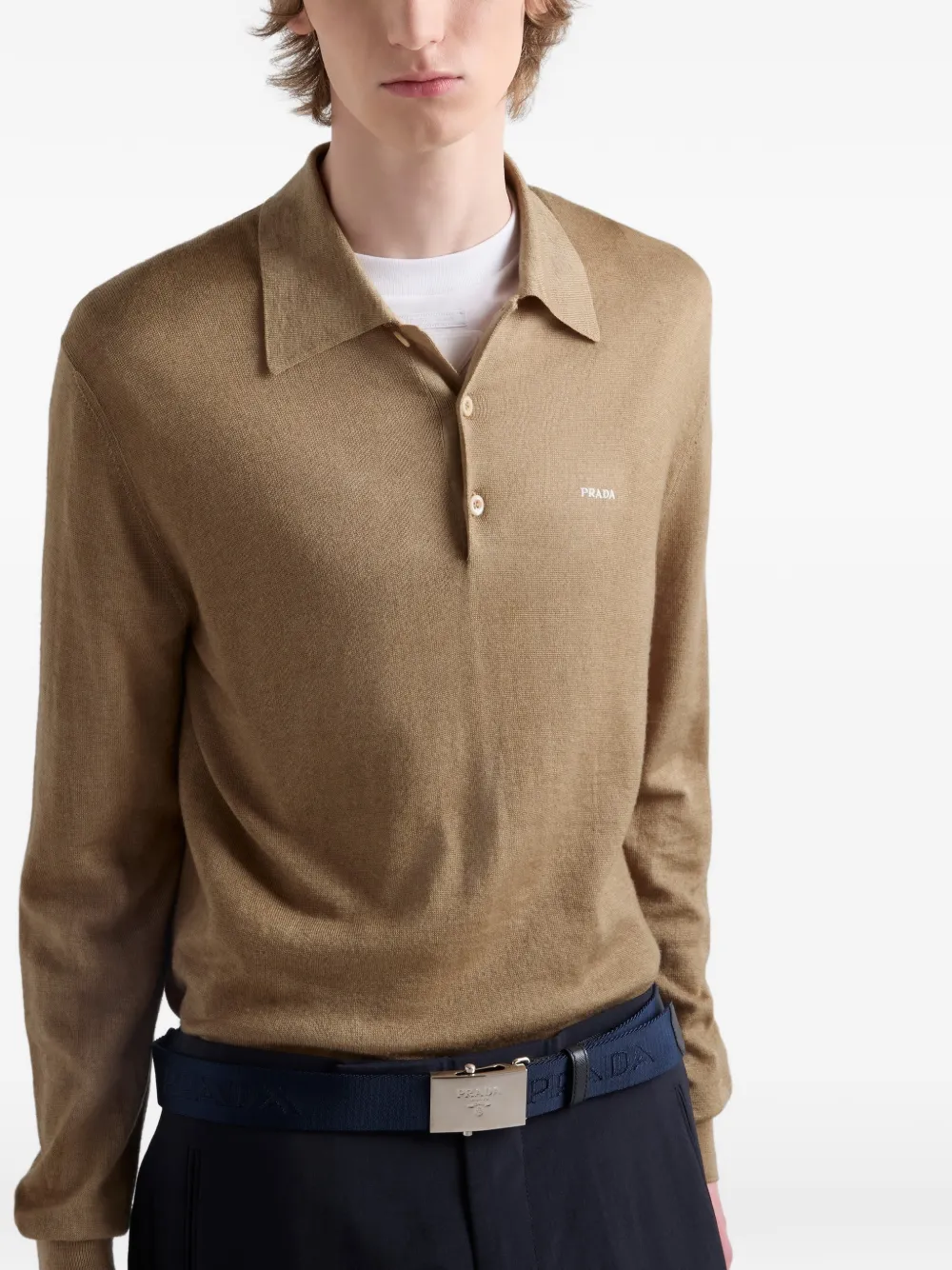 Prada Polotrui van wol en zijde Beige