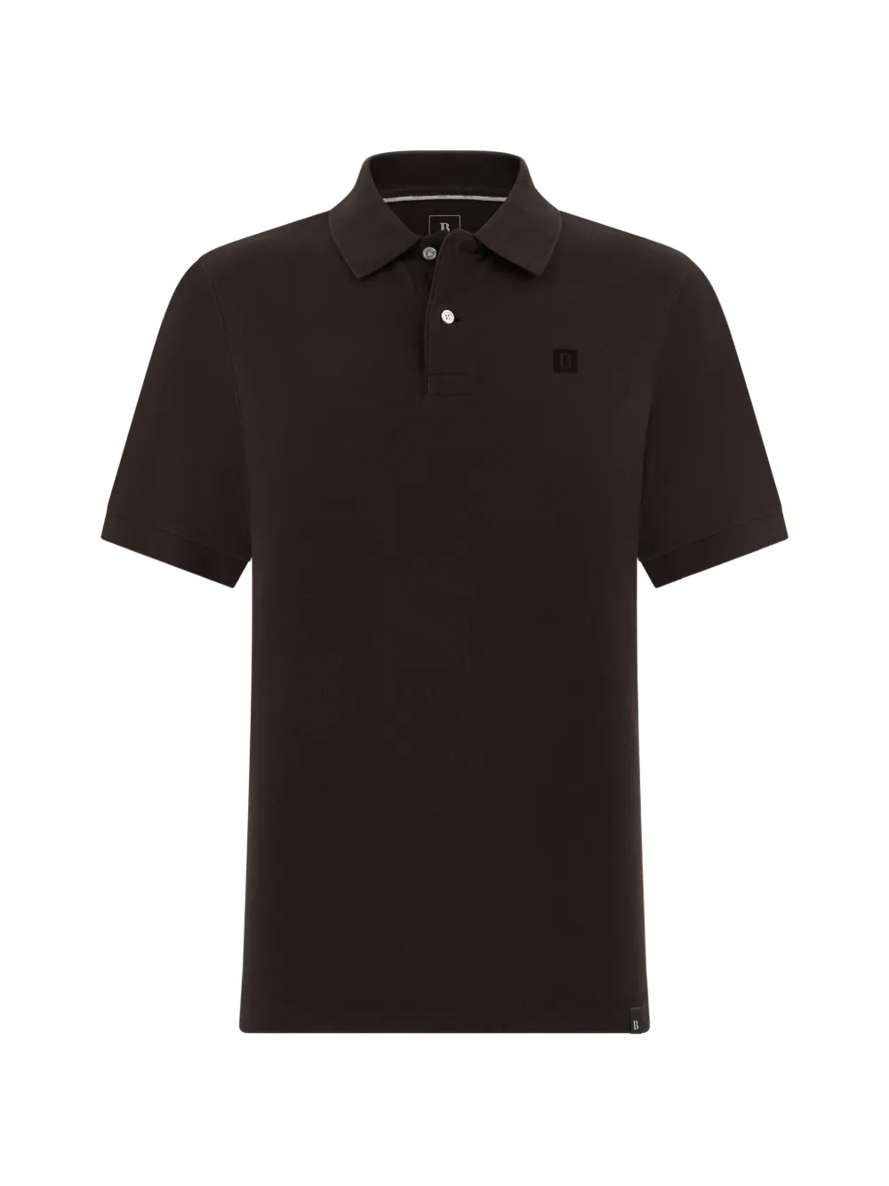 Boggi Milano button flocked polo shirt - Marrone