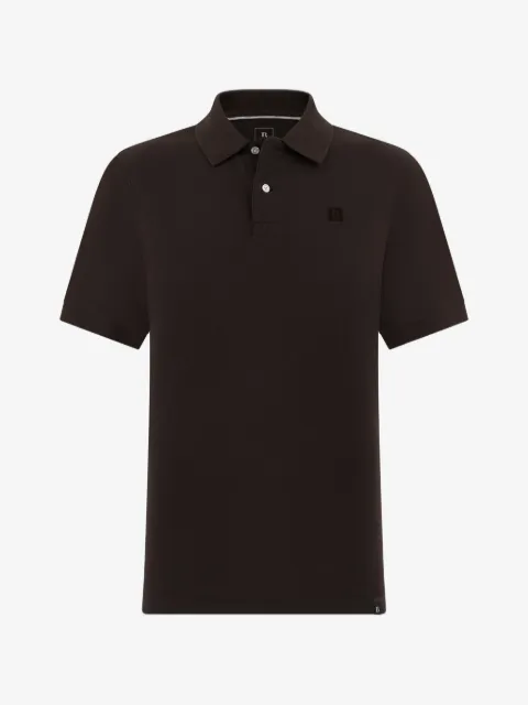 Boggi Milano button flocked polo shirt