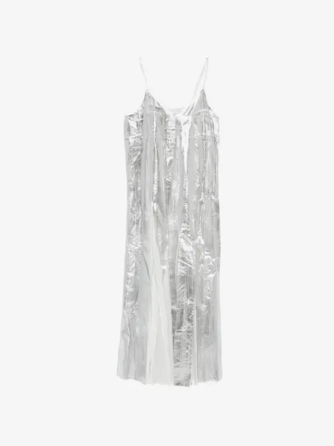 Tela vestido midi Yuki con efecto metalizado