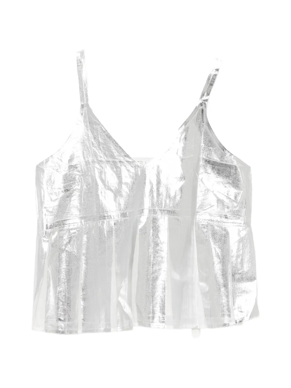 Tela metallic-effect pleated top - Argento