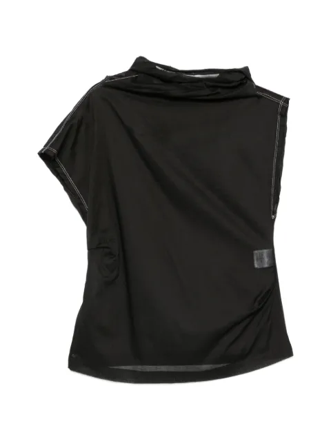 Tela contrast-stitch top