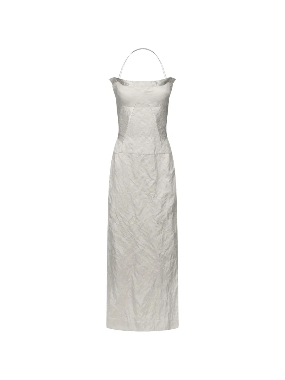 Fforme Maisie Tie-back Maxi Dress In Gray