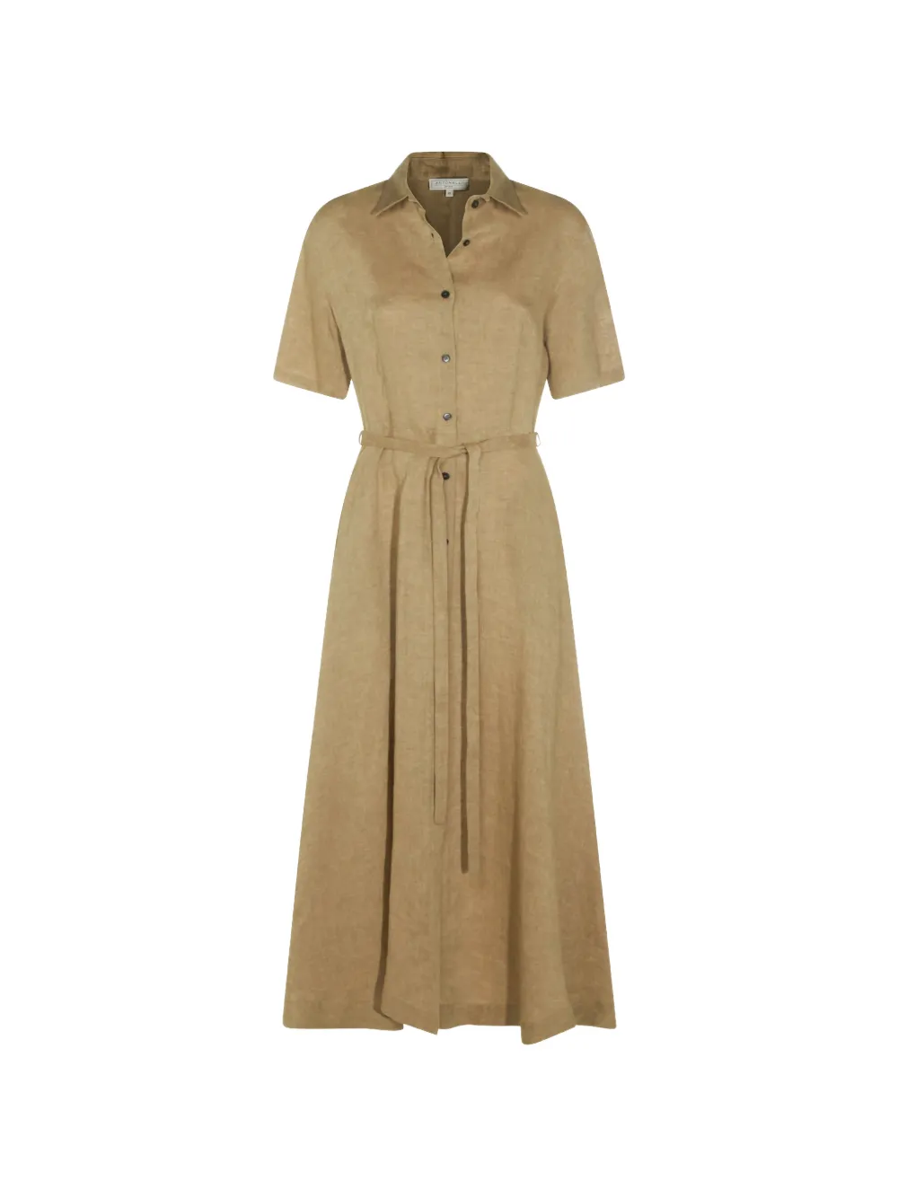 Antonelli Button Belted Midi Dress In Brown