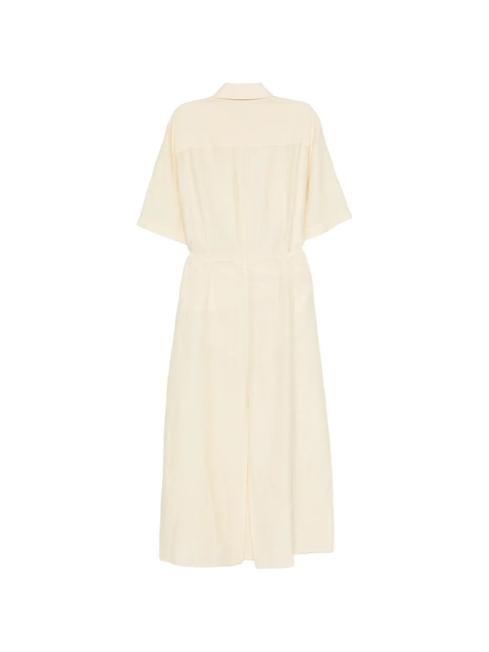 Tela D. Cherry button-down midi-jurk met ceintuur Beige