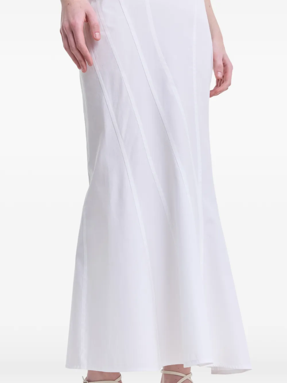 Fforme Ora Panelled Maxi Skirt in White, view 5