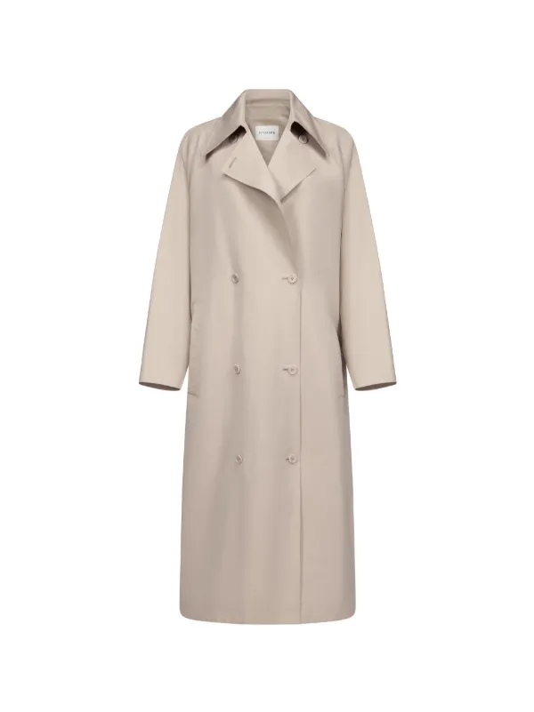 Fforme Orly Double-breasted Coat in Neutrals