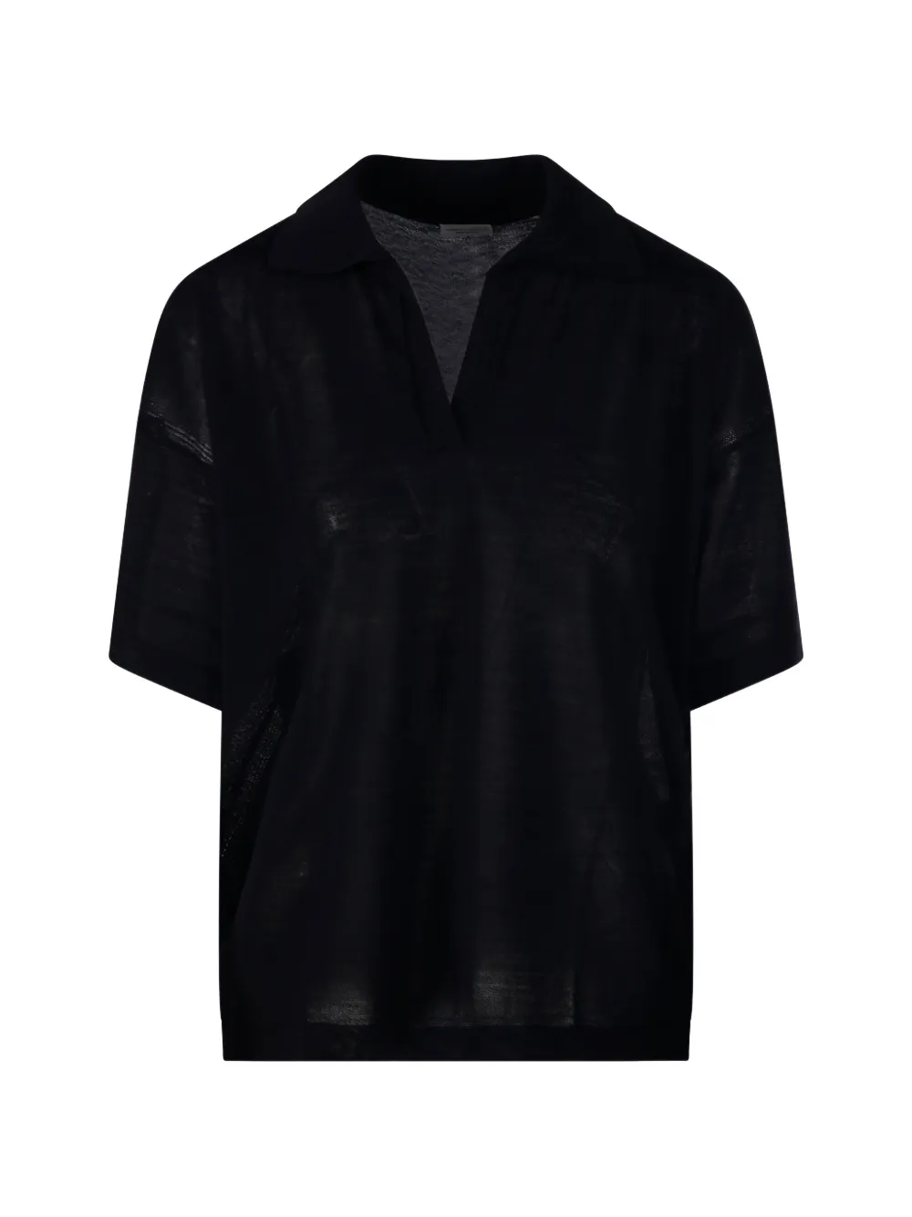 Roberto Collina collared V-neck T-shirt - Schwarz