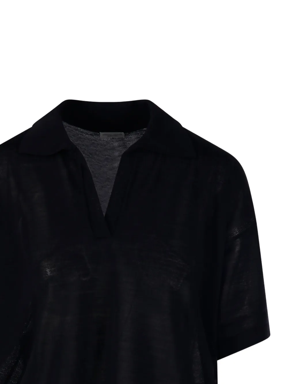 Roberto Collina T-shirt met V-hals en kraag Zwart