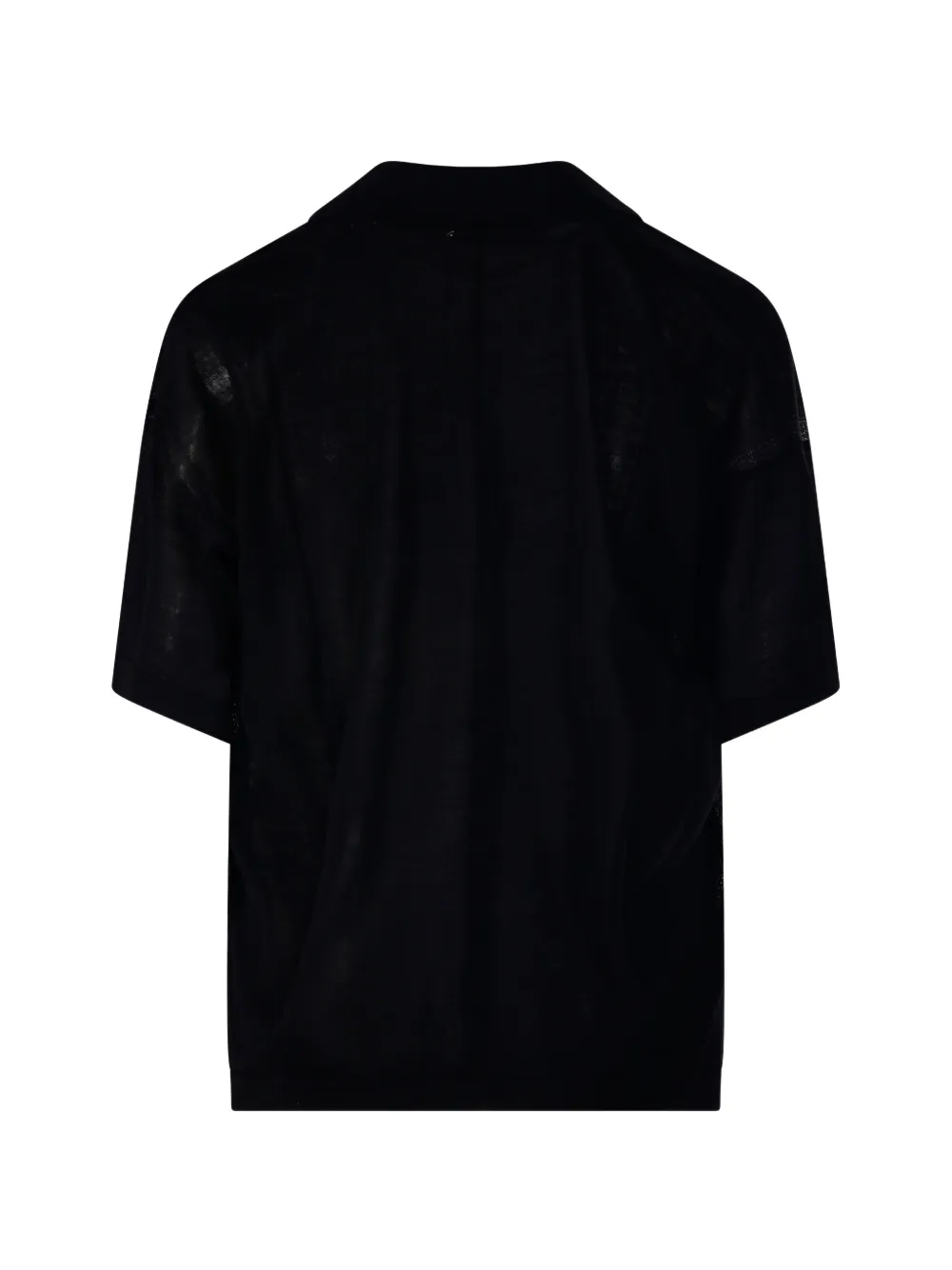 Roberto Collina T-shirt met V-hals en kraag Zwart