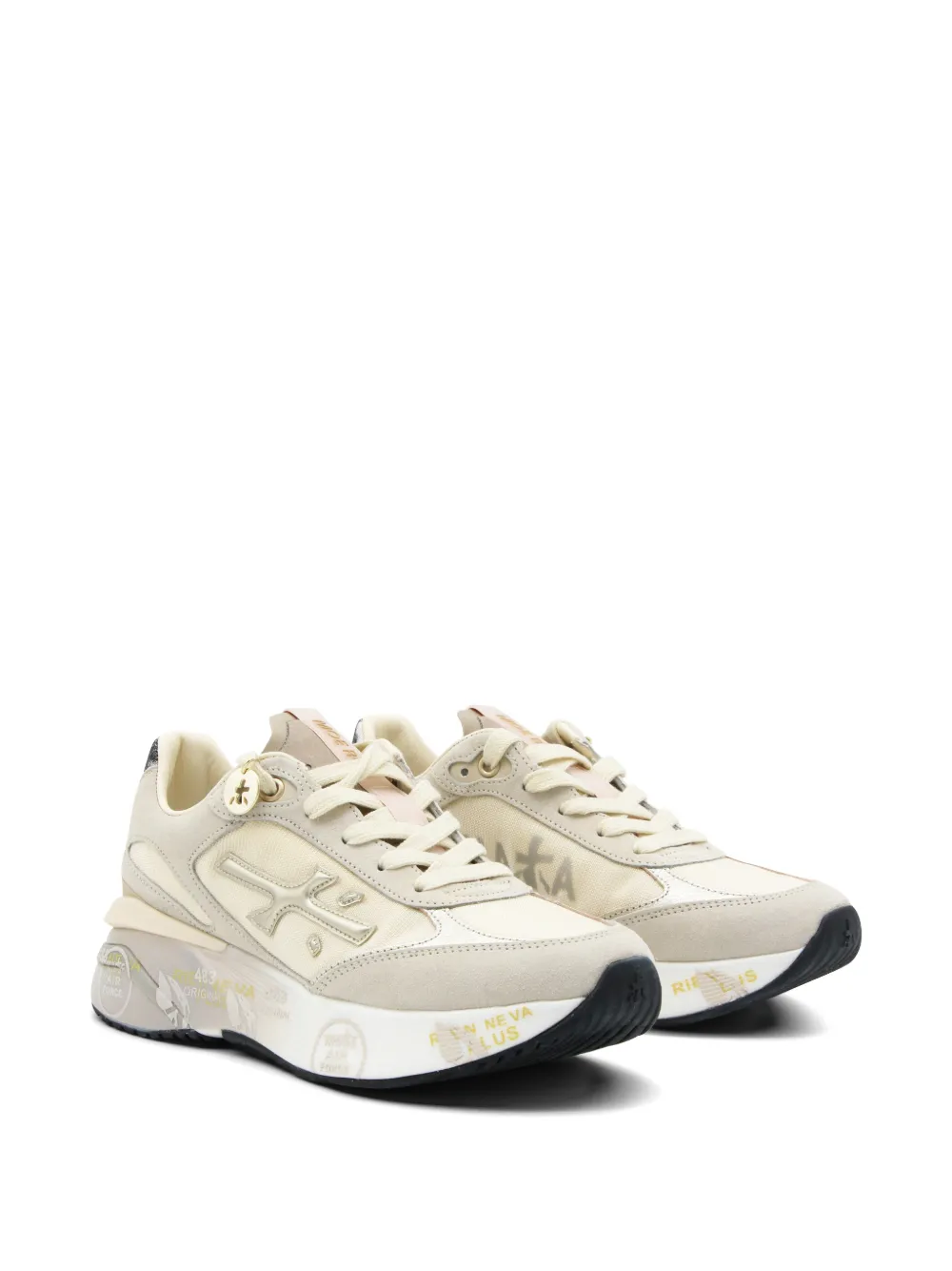 Premiata Moerun 7304 sneakers met ronde neus Beige