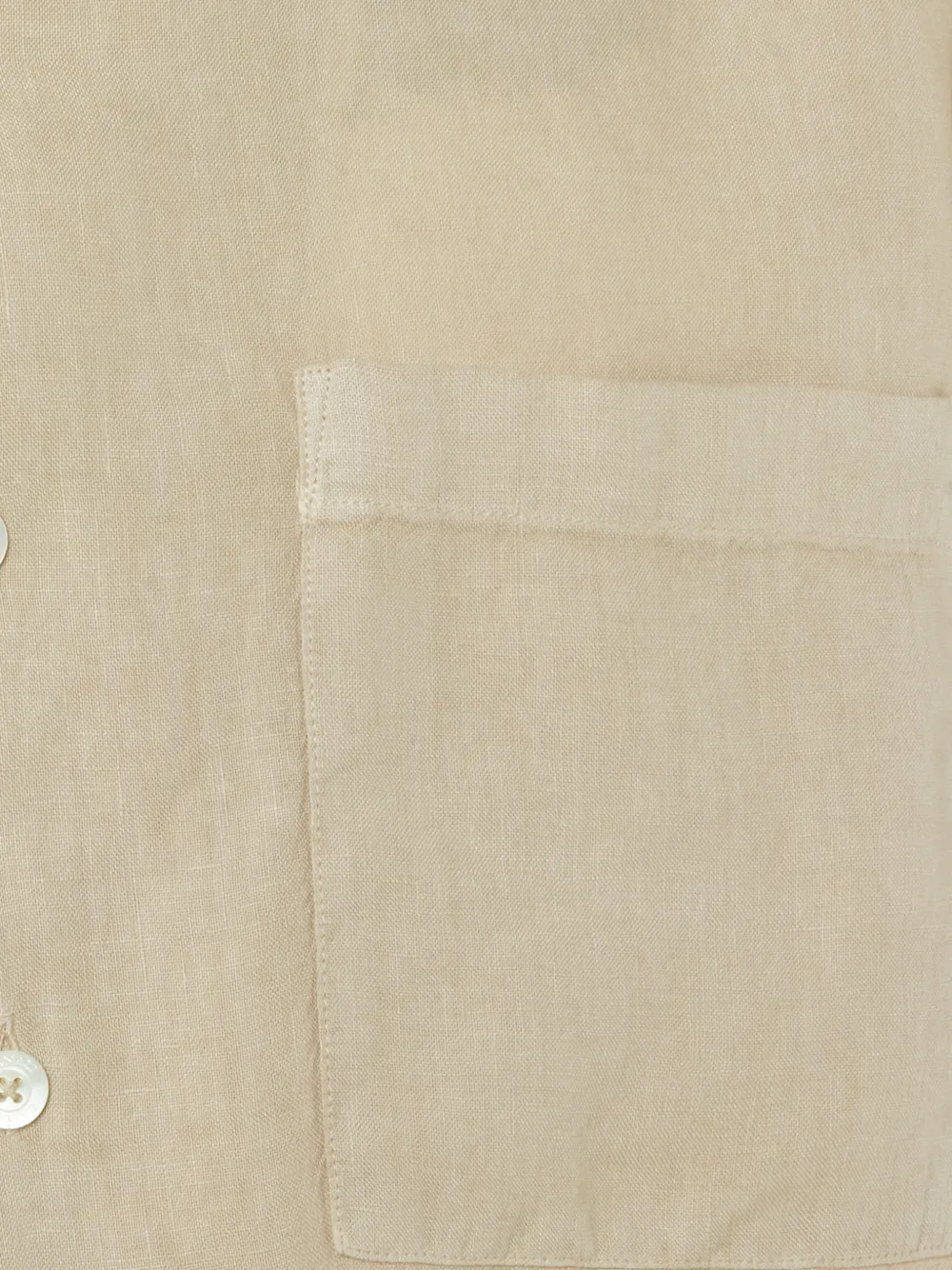 Canali Overhemd met korte mouwen en zak Beige