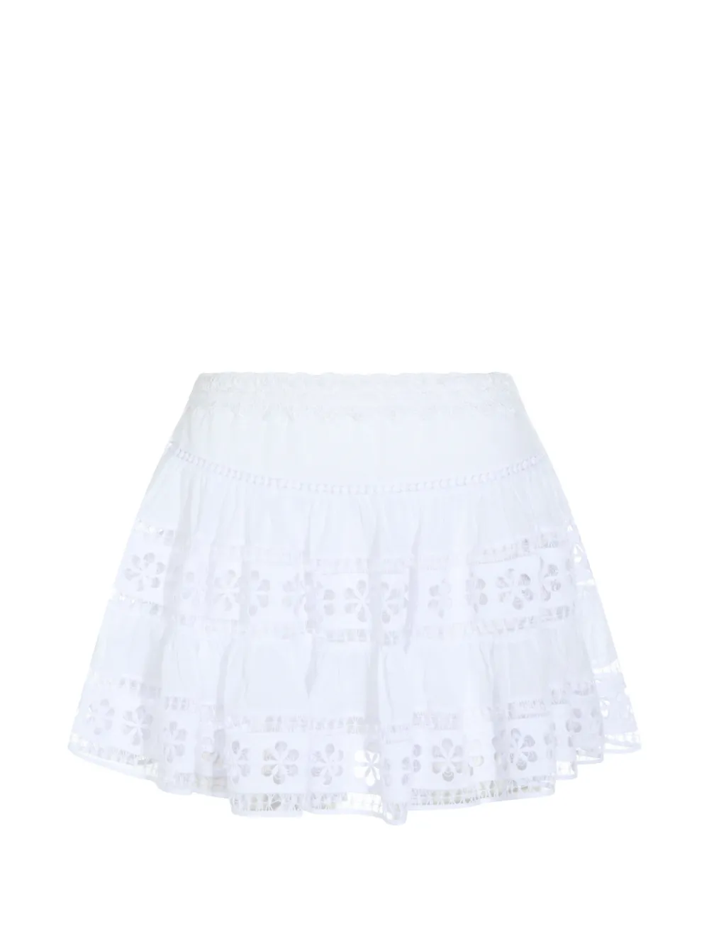 Charo Ruiz Ibiza Lea floral lace mini skirt - Bianco