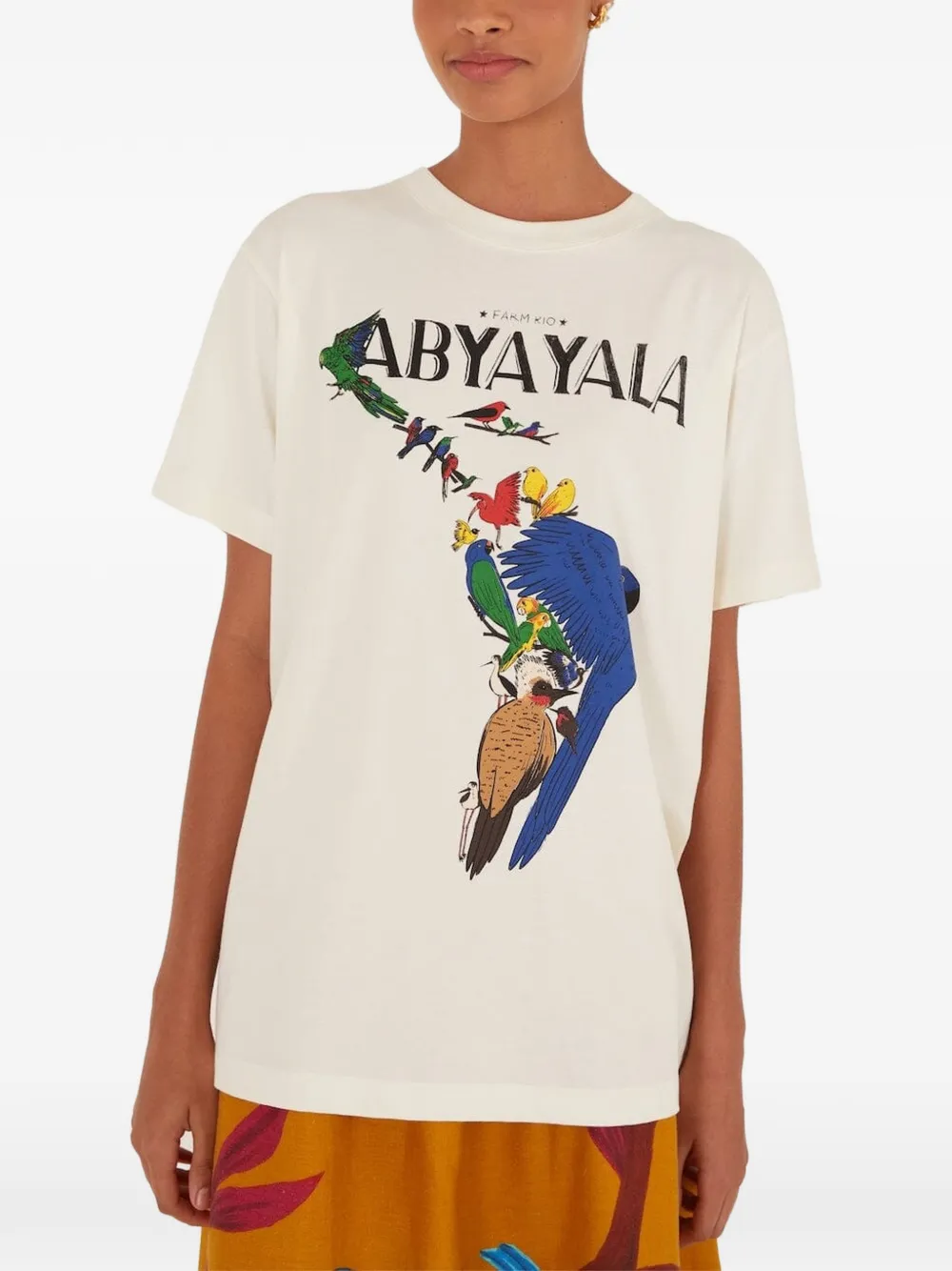 FARM Rio T-shirt met papegaaiprint Wit