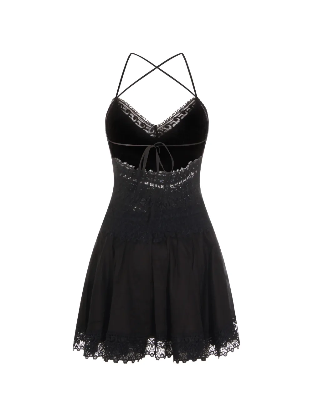 Charo Ruiz Ibiza Aveline Lace Strap Mini Dress | Black | FARFETCH