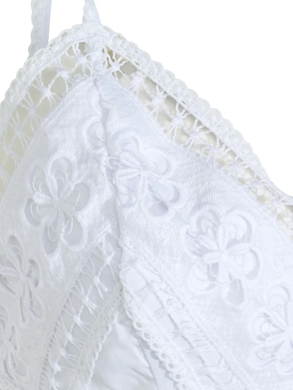 Charo Ruiz Ibiza Melie top met geborduurde bloemen en V-hals Wit