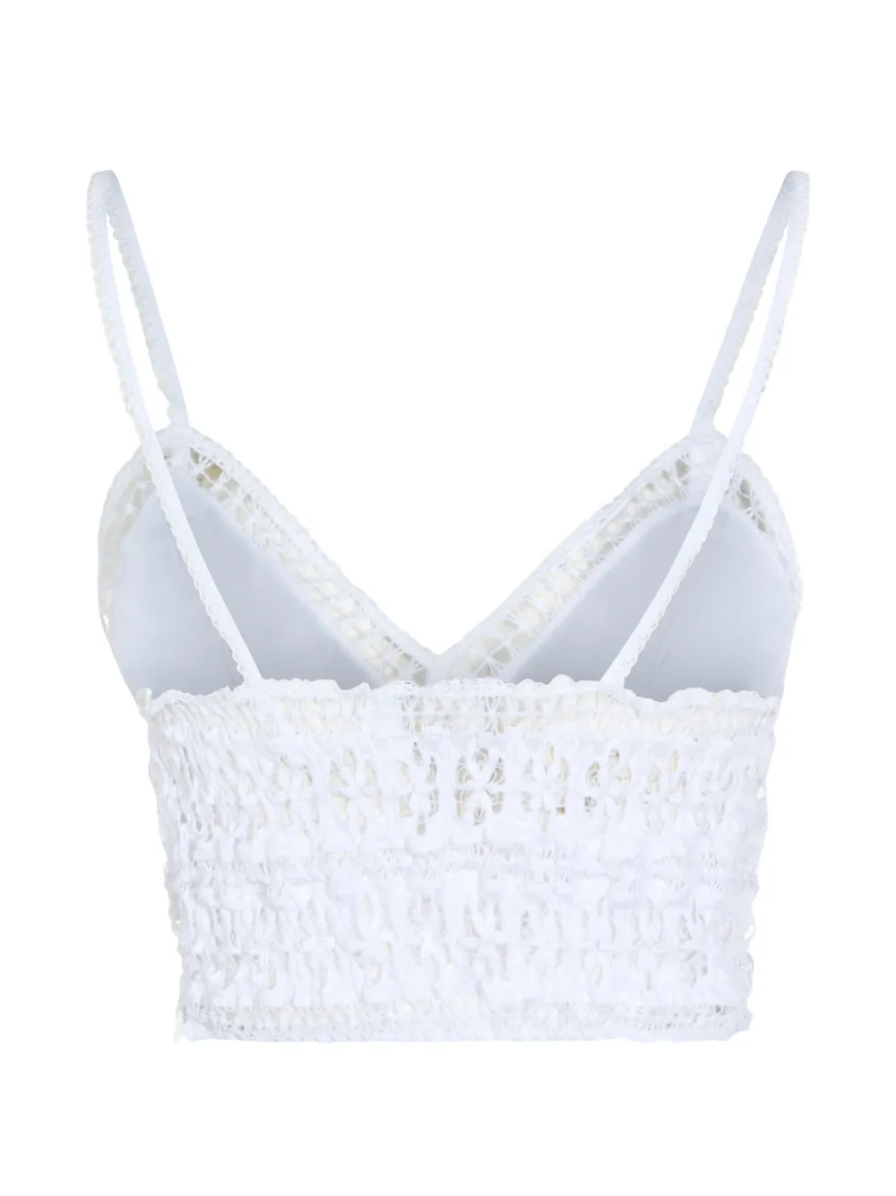 Charo Ruiz Ibiza Melie top met geborduurde bloemen en V-hals Wit