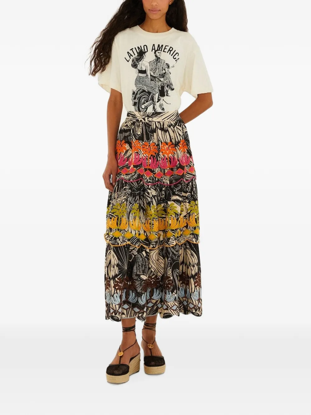 FARM Rio T-shirt met print Beige