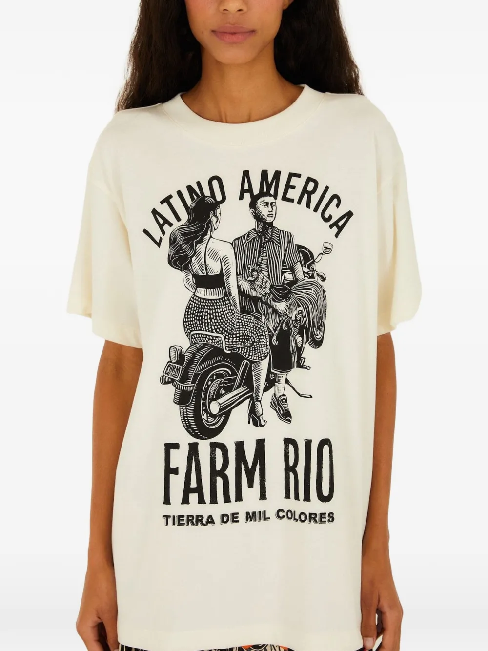 FARM Rio T-shirt met print Beige