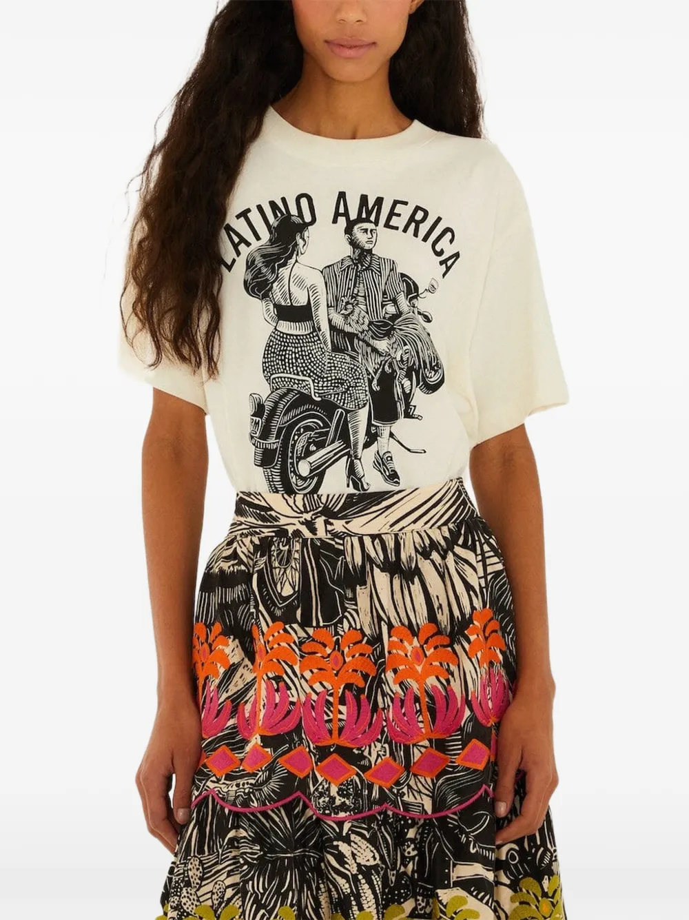 FARM Rio T-shirt met print Beige