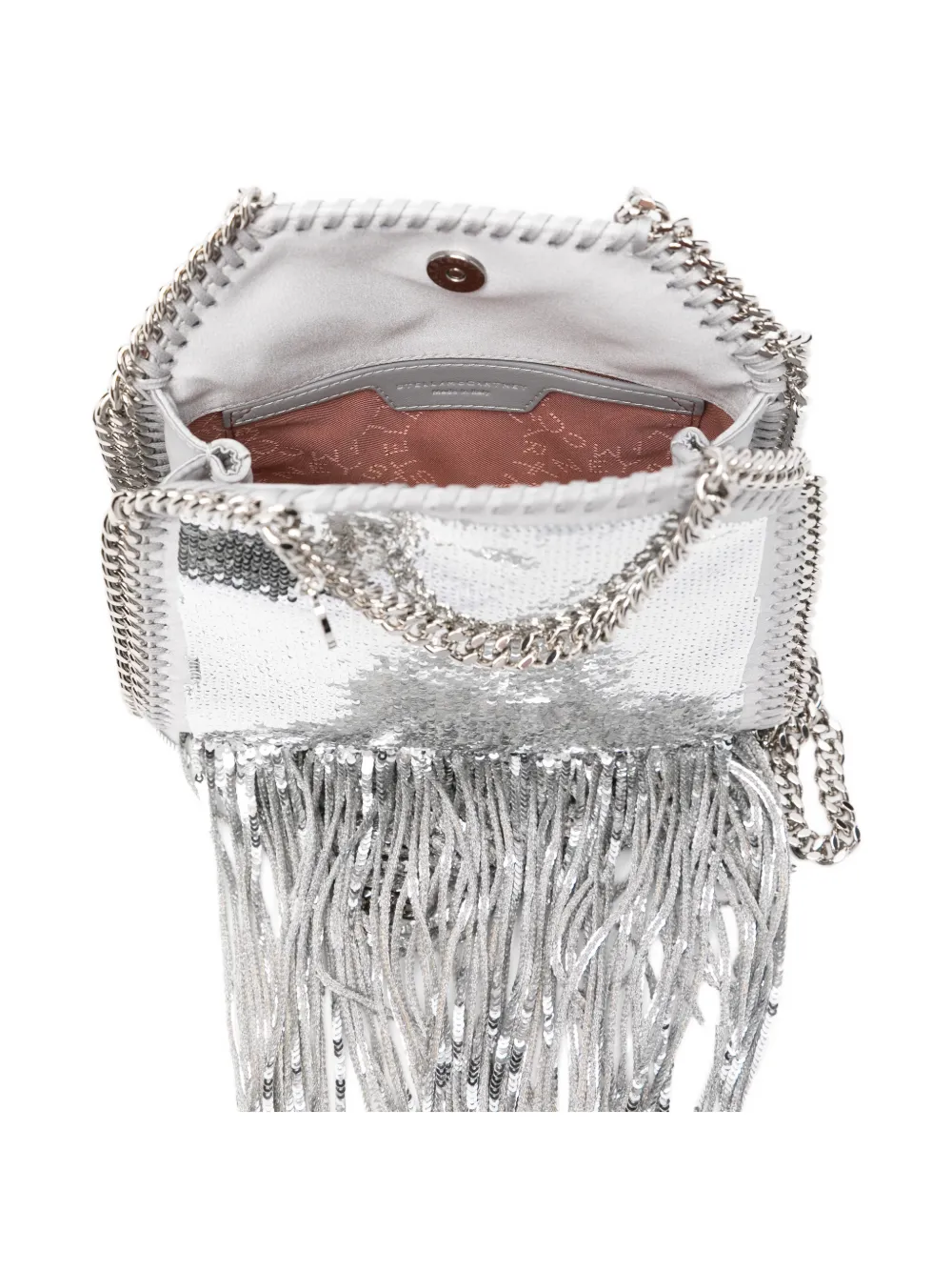 Stella McCartney Falabella mini-shopper met franje Zilver