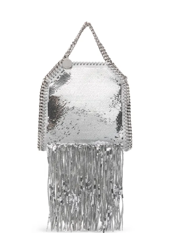 Stella McCartney Mini Falabella Fringed Tote Bag in Silver
