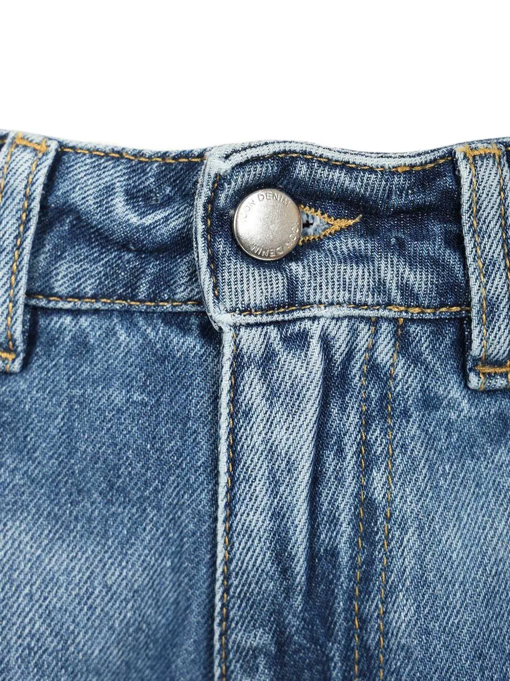 ICON DENIM Bea low-waist jeans met wijde pijpen Blauw