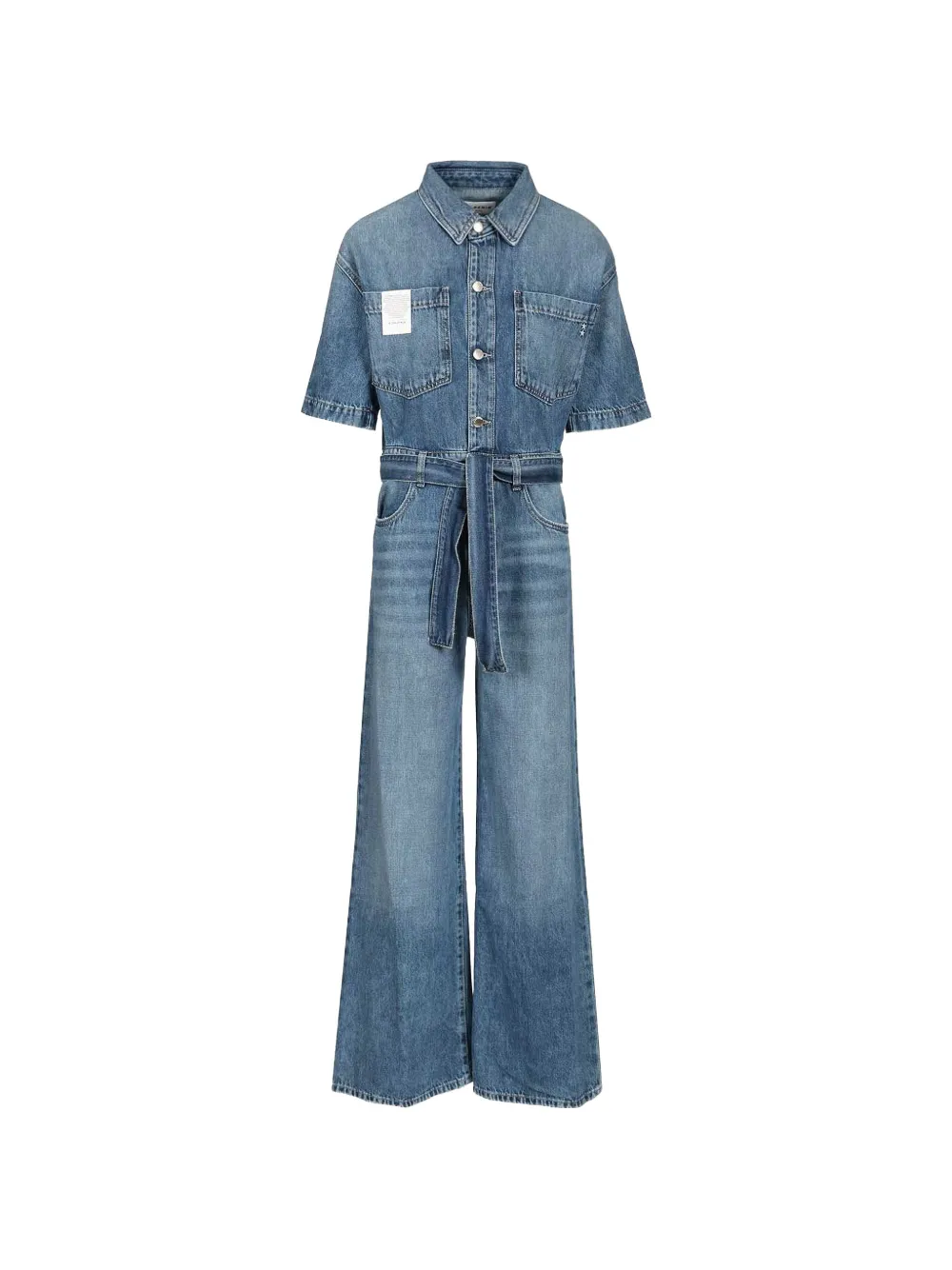 Icon Denim Duna Belted Jumpsuit In Blue