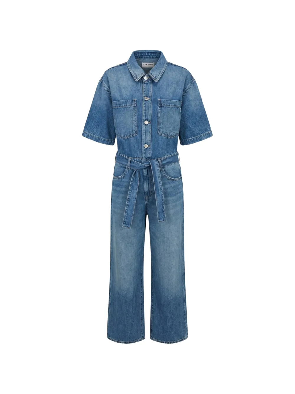 ICON DENIM Duna belted jumpsuit - Blu