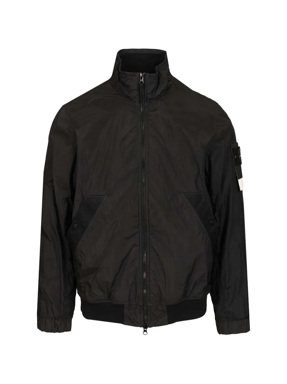 Stone Island crinkled badge jacket - Black