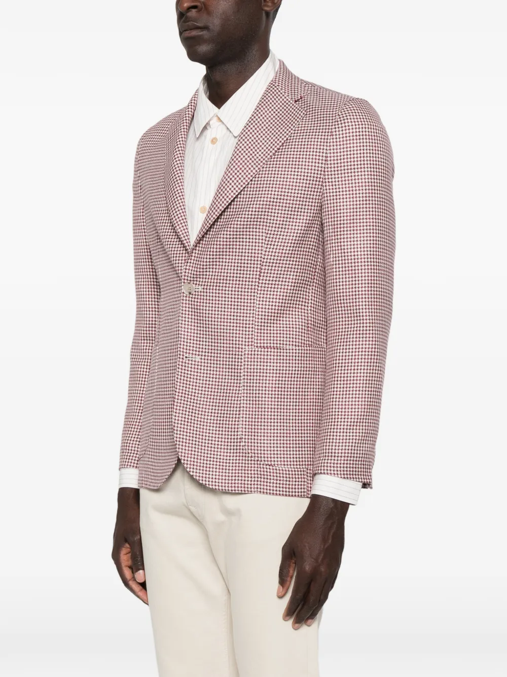 Barba Blazer met pied-de-poule print Rood