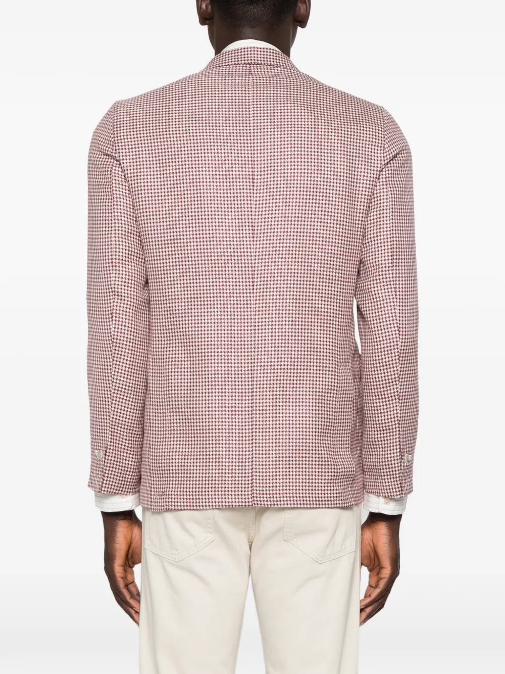 Barba Blazer met pied-de-poule print Rood