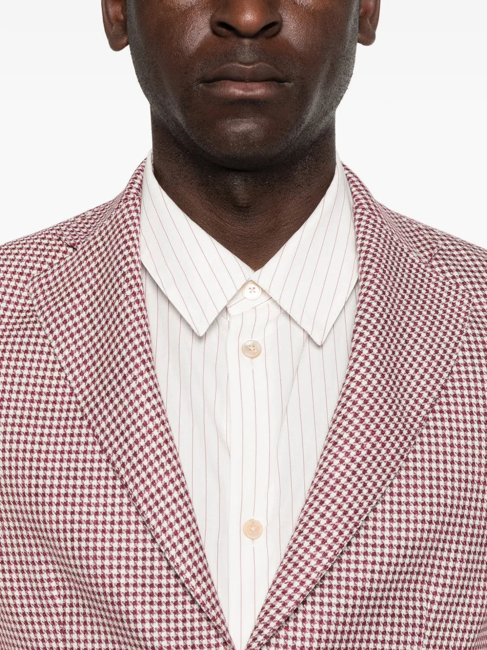 Barba Blazer met pied-de-poule print Rood